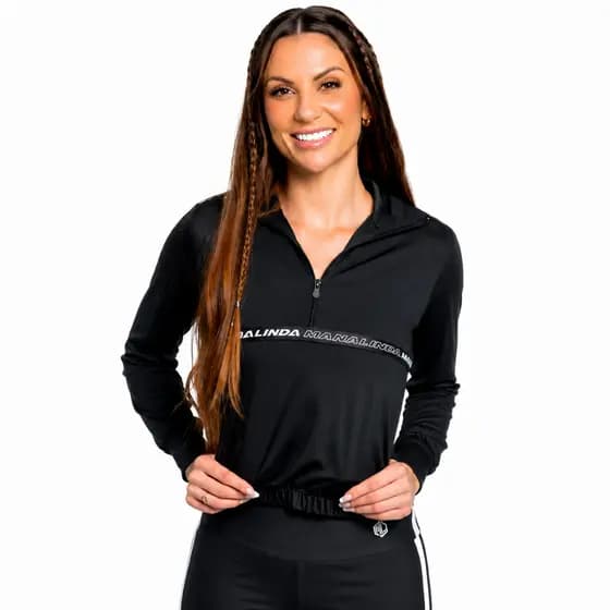 Jaqueta Feminina Manalinda Fitness com Proteção UV50+ Academia Treino Esportiva Moda Frio Inverno