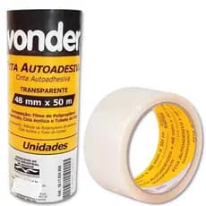 Kit 5 Fita Adesiva Para Embalagem Vonder Transparente 48x50m