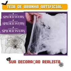 Teia De Aranha Decoração Halloween Teia Decorativa Branca DECORAÇÃO HALLOWWEEN