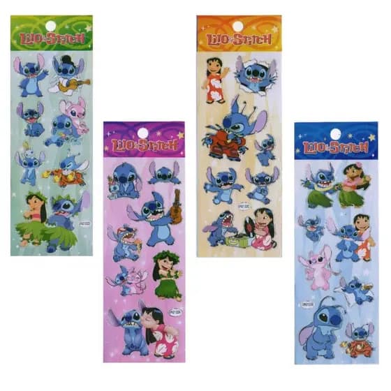 Cartelas Lilo Stitch Adesivos Lembrancinha Escola Opção com 10, 20, 30 ou 40 Cartelas Adesivos