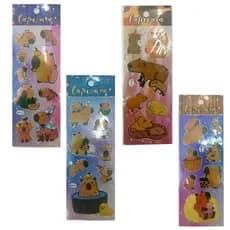Kit Cartelas Capivara Adesivos Lembrancinha Escola Kit 10, 20, 30 ou 40 Cartelas Adesivos