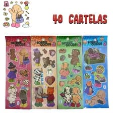 Cartelas Bob Ursinho adesivos infantis Stickers Personagem Opção 10/20/30/40