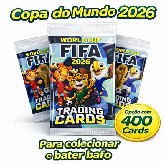 Cards – Colecionável até 400 Cards 100 Envelopes Copa 2026 - Ideal para Bater Bafo