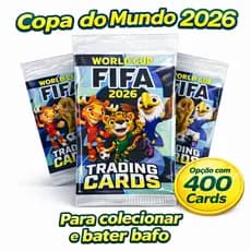 Cards – Colecionável até 400 Cards 100 Envelopes Copa 2026 - Ideal para Bater Bafo