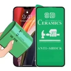 Película Cerâmica Frontal IPhone 14 13 12 11 XR 7 6 Xs 15 Pro Max Flexível 3D/9D Qualquer iPhone
