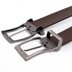 Cinto Masculino Dupla Face Em Couro Preto e Marron