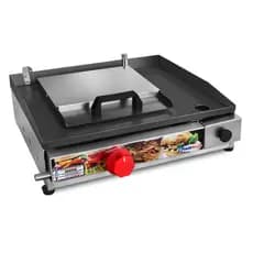 Chapa Chapeira De Lanches Porções Hot Dog 40x35  A Gás Premium com prensa abafador