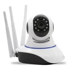 Câmera segurança iP wifi robô 3 antenas Sistema visão noturna full HD 360º