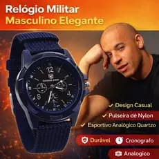 Relógio Militar Masculino Elegante : Design Casual , Pulseira De Nylon , De Pulso Esportivo Analógico De Quartzo