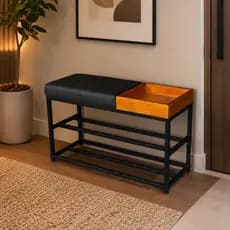 Sapateira Banco Banquinho Estofado Para Casa 80cm Aparador Luxo