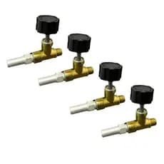 kit 4 Registros Gás Para Fogão Industrial Completo Alta Pressão Com Injetor