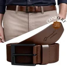 Cinto Masculino Casual Elástico Couro Legítimo Elegante Granado