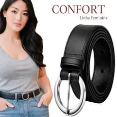 Cinto Casual Feminino Couro Sintético Ecológico Conforto Estilo - Vários Tamanhos
