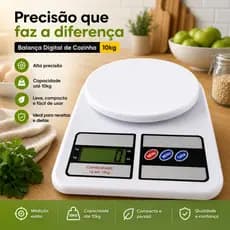 Balança Digital de Cozinha 10kg Para Alimentos Padaria Confeitaria Alta precisão Nutrição e Dieta