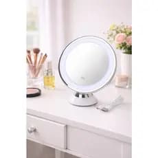 Espelho Mesa Redondo Maquiagem LED USB Iluminado Touch Profissional Presente Mães