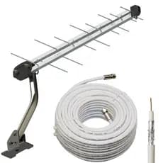 Kit Antena Digital Externa Log 16 + 8 Mts Cabo + Suporte