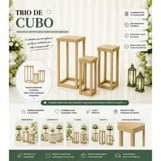 Trio de Cubos em MDF pegue monte festas