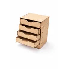 Organizador gaveteiro de mesa com 5 gavetas em madeira mdf multiuso para escritorio, casa organização