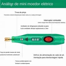 Kit Micro Retífica Elétrica •acessorios. Velocidade Variável • Polimento e Retificação Rotativa