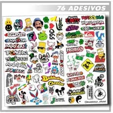 Kit 76 Super Adesivo Para Moto Bike Carro Alta Resolução Mega Cartela Alta Resolução