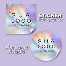250 Adesivos Personalizados Holográfico Com Sua Logo Marca Vinil de Luxo Brilho Prova D'Água