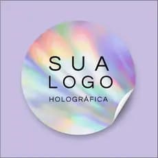 Kit Até 500 Adesivos Personalizado 4x4 Holográfico Prova D'Água Pra Sua Marca Logo Empresa Etiquetas