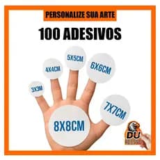100 Adesivos Personalizado Sua Marca Logo Etiqueta Empresário Vinil Alta Resolução 3x3 ao 10x10