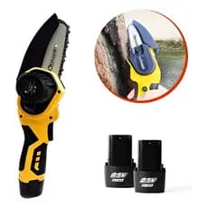 Mini Motosserra Bateria Nakasaki 25V Lítio Bivolt 800W Amarelo Portátil