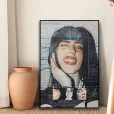 Quadro Decorativo Billie Eilish Colagem Pop Art