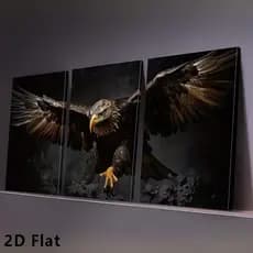 Quadro Decorativo Triptico Águia Majestosa em Voo
