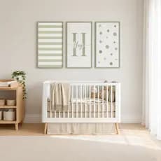 quadro decorativo personalizado com nome Minimalista em tons de Verde Sálvia que é uma tendência forte para decorações.