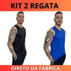 KIT 2 - Camisa Regata Dry Fit Masculino Academia Corrida Praia Piscina Casual Treino
