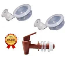 kit 2 Boia Dosadora + 1 Torneira Marrom Para Filtro de Barro