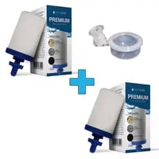 Kit 2 Velas Filtro de Barro Tripla Ação Premium Alcalinas + 1 Boia Dosadora
