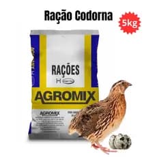 Ração Codornas Poedeiras Todas as Fases Alta Produtividade Crescimento Ovos 5kg