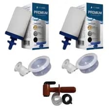 Kit 2 Velas Para Filtro De Barro Tripla Ação Oasis  + 2 Boias Dosadoras + 1 Torneira Manual de Girar