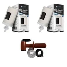 Kit 2 Vela Carvão Ativado para Filtro de Barro  + 1 Torneira Girar