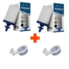 2 Vela Filtro De Barro Tripla Ação Carvão Ativado e Prata Coloidal - Kit 2 Velas + 2 Boia Dosadora