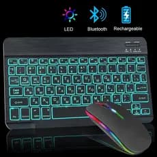 Teclado Bluetooth Mini Sem Fio De 10 Polegadas Com Luz De Fundo Para RGB Retroiluminado Recarregável