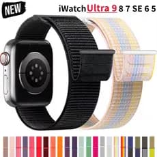 Pulseira De Laço De Náilon Para iWatch 38mm 42mm 45mm 44mm 49mm 46mm 40mm 41mm Correa Série 6 Se 7 8 9 10 ultra2 Banda