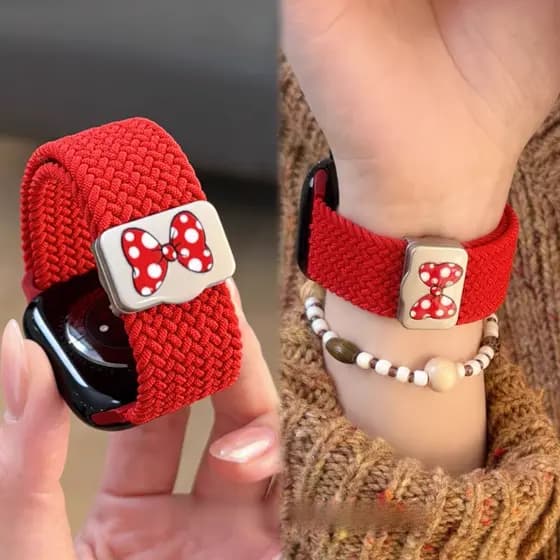 Pulseira Magnética Com Laço Fofo De Desenho Animado Para Iwatch Band Ultra2 49mm 45mm 44mm 41mm 40mm 42mm Faixa Correa S