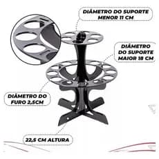 Suporte para Cones Trufados e Sorvete - Expositor de Doces Profissional em 3 Cores