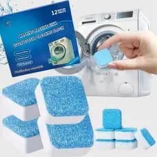 KIT 12 Pastilhas para Limpeza de Máquinas de Lavar Roupas Efervescentes Multifuncional