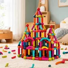 Blocos magnéticos Montagem por atração magnética 128 peças Brinquedo educativo para crianças
