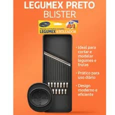 Legumex Preto Blister Ideal para Cortar Modelar Legumes e Frutas na Cozinha Uso Diário e Prático