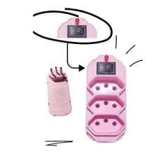 Adaptador Benjamim Tomada Rosa 2p+T Triplo Bivolt Liga/Desliga New Jack INMETRO
