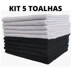 Kit 5 Toalhas de Rosto Salão 45 cm x 65 cm 100% Algodão Simples