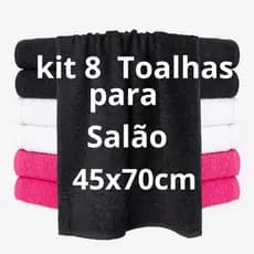Kit 8 Toalhas de rosto Grande Felpudas para salão 100% algodão
