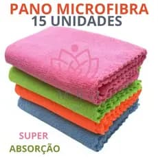 Kit 15 Panos De Limpeza Microfibra Super Absorvente Multiuso, Limpeza Doméstica e Automotiva de Carro