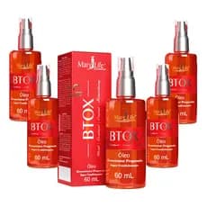 5x Óleo Reparador De Pontas Btox Mary Life 60ml Frasco Vidro